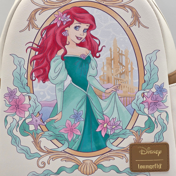 Loungefly Disney The Little Mermaid Ariel Portrait Floral Mini Backpack New - Picture 7 of 7
